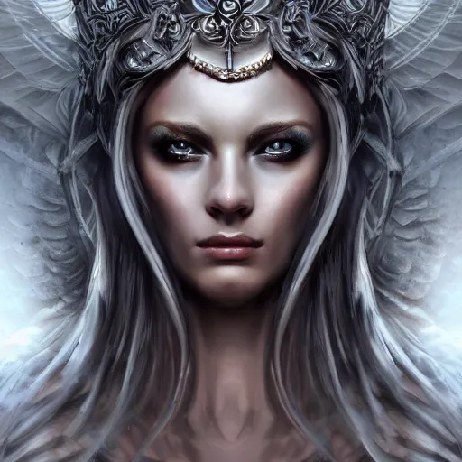 Image similar to perfectly - centered close - up portrait - photograph of goddess of death, the perfect human female specimen, intricate, elegant, super highly detailed, professional digital painting, artstation, concept art, smooth, sharp focus, no blur, no dof, extreme illustration, unreal engine 5, 8 k, by anne stokes