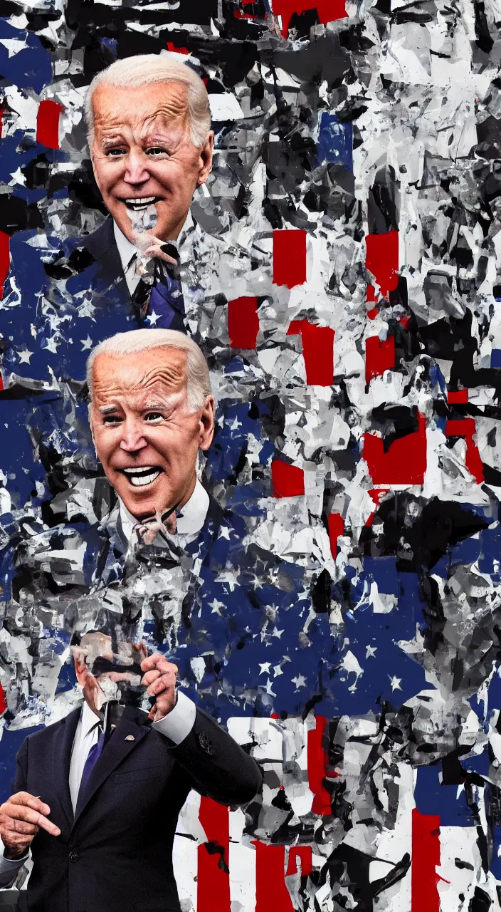 Prompt: Joe biden banning AI art globally Live on TV