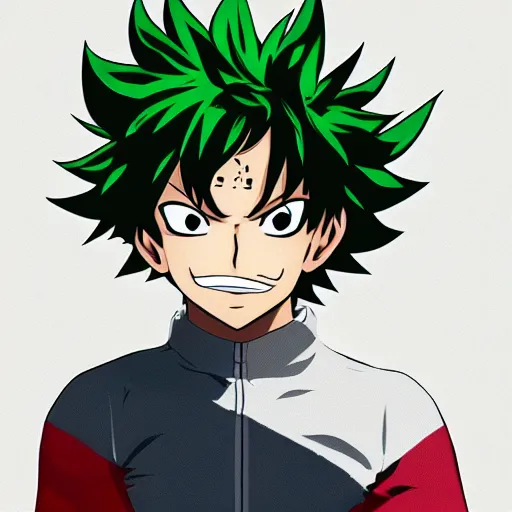 Prompt: full body elegant portrait of izuku midoriya, gta art, gta cover art, anime, abstract art