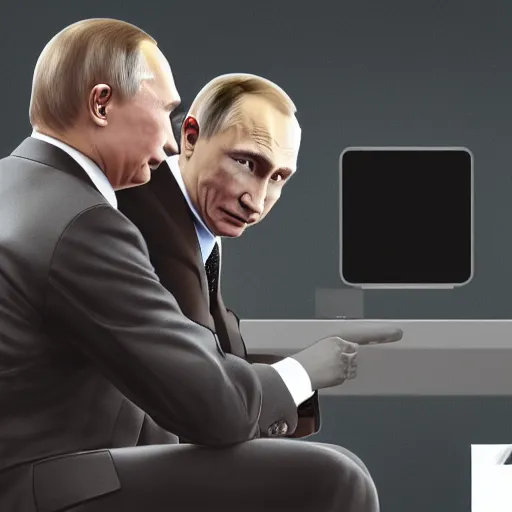 Image similar to obama and putin sitting on a toilet, 8 k resolution, realistic faces, hyper detailed