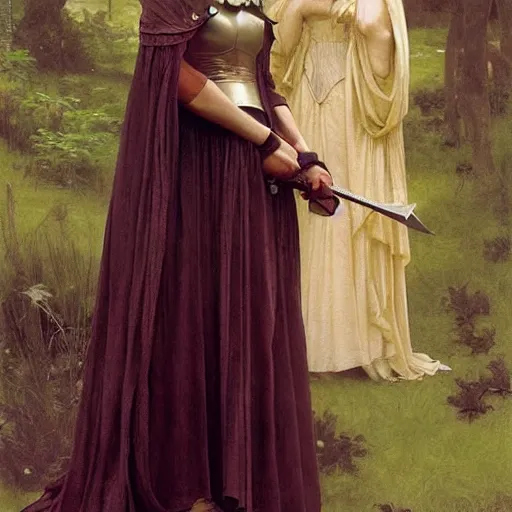 Image similar to rhea seehorn as kim wexler in fantasy medieval costume by Michael Whelan, William Adolphe Bouguereau, John Williams Waterhouse