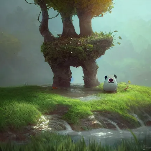 Prompt: 🍃 cute, illustration, digital art, inspired by little big planet, by greg rutkowski, sharp, masterpiece, highly detailed, photorealistic, octane render, 8 k, unreal engine 5, trending on artstation, vivid colors