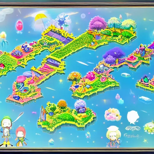 Image similar to the world of Phantomile, high details, smooth, colorful, dreamy