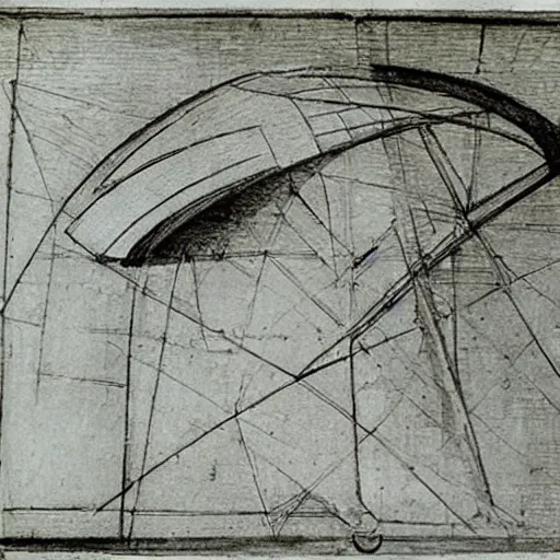 Prompt: sketch of a technologic prototype by leonardo da vinci