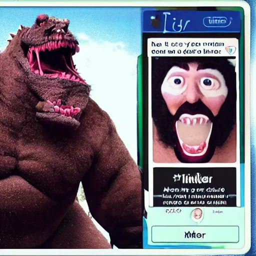 Image similar to big sir the monster's tinder profile