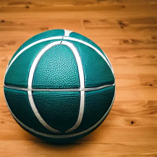 Prompt: a partially deflated basketball