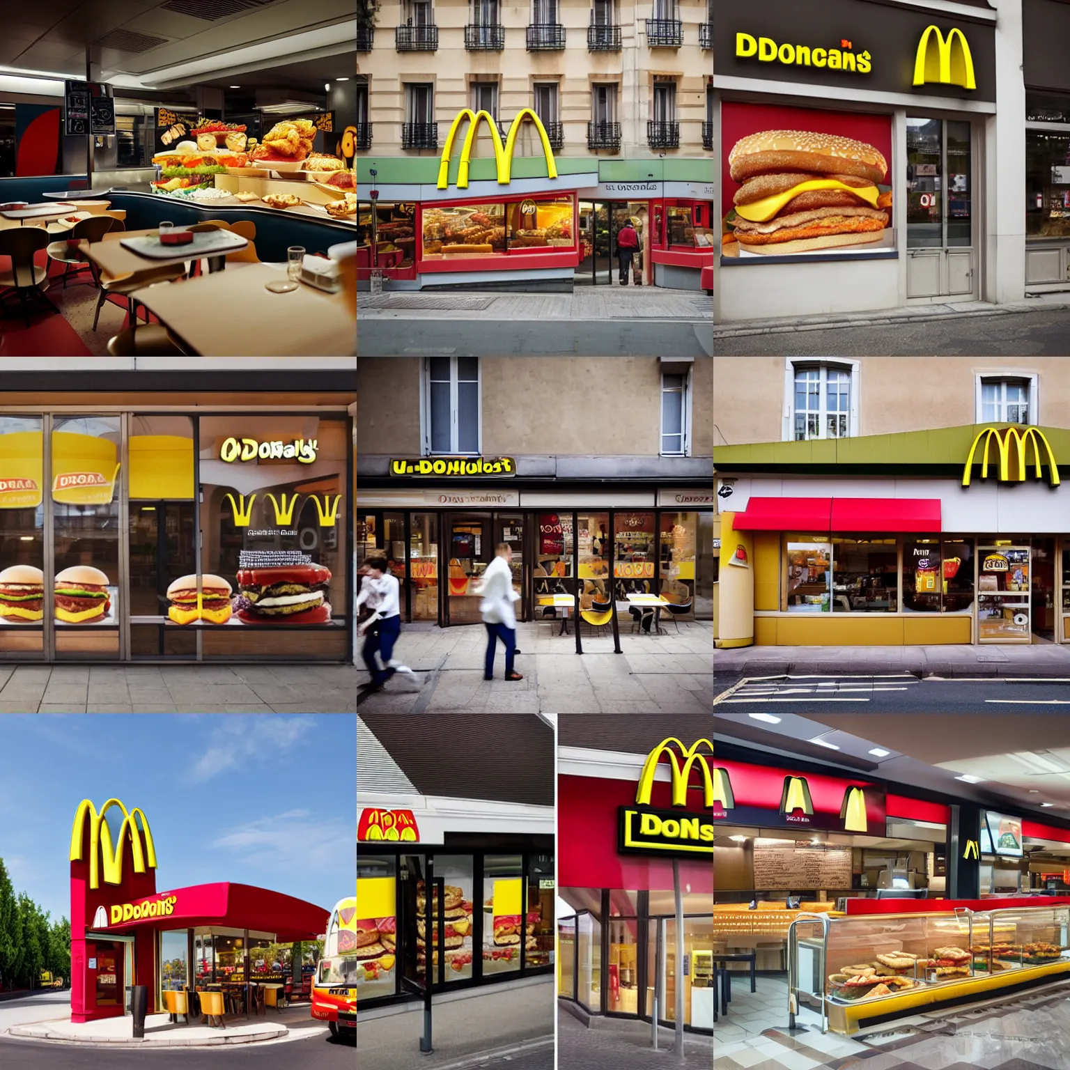 Prompt: Outrageously french Mc Donalds Fast food, photography