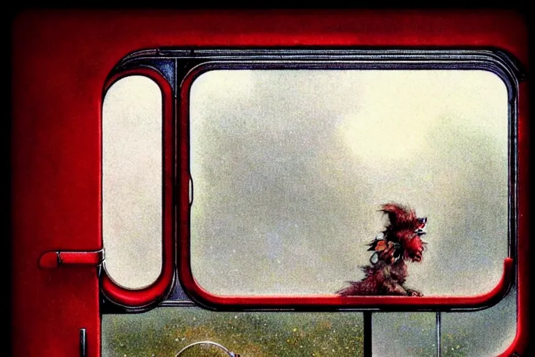 Prompt: ( ( ( ( ( 1 9 5 0 s retro future steam train window ) ) ) ) ) by jean baptiste monge!!!!!!!!!!!!!!!!!!!!!!!!! chrome red