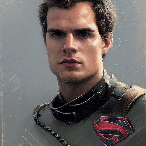 Image similar to “Portrait of Henry William Dalgliesh Cavill by Greg Rutkowski, he is about 20 years old, norwegian, short blond hair, young, manly, attractive, strong, older brother vibes, he is wearing futuristic military fatigues, highly detailed portrait, scifi, digital painting, artstation, concept art, smooth, sharp foccus ilustration, Artstation HQ”