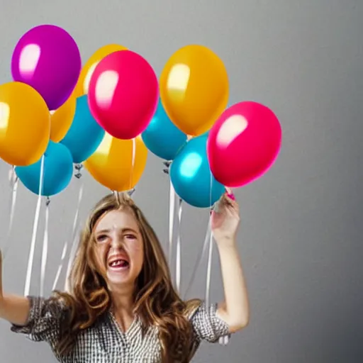 Image similar to birthday balloons with a realistic smiling face