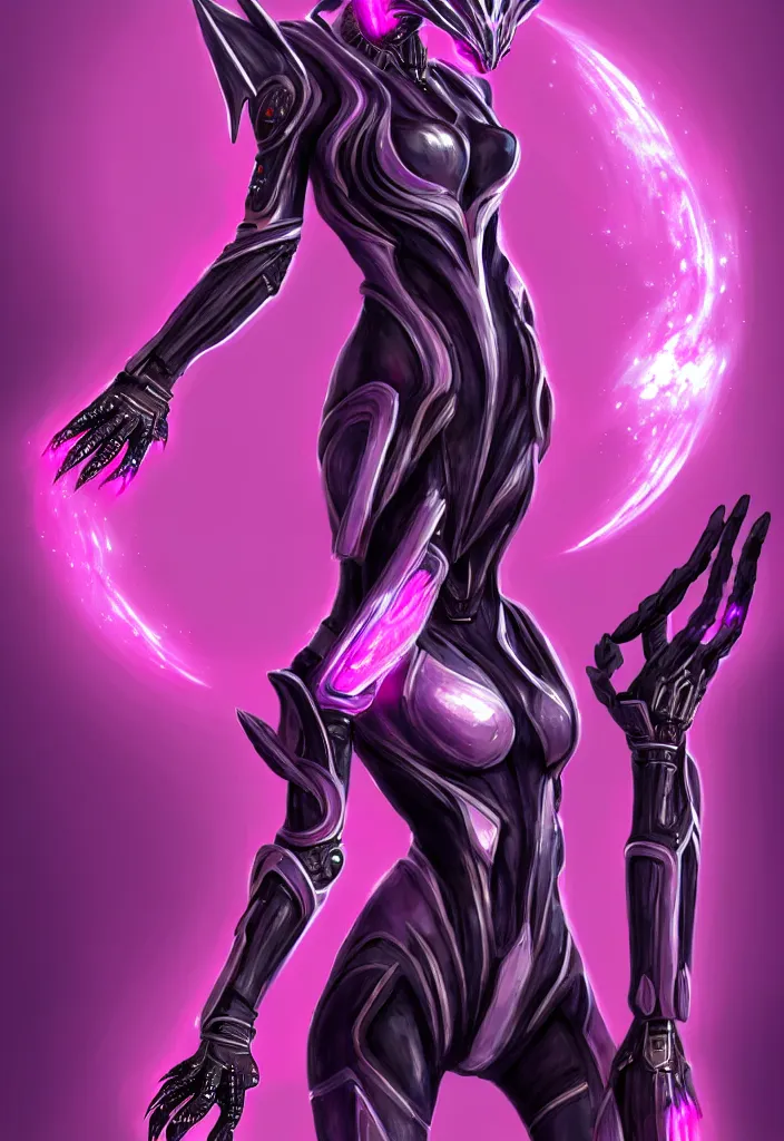 Prompt: galactic hyperdetailed elegant beautiful stunning realistic giantess anthropomorphic sexy hot mecha female dragon goddess, sleek spines, sharp metal ears, sleek fuchsia eyes, sleek white armor, shiny fuchsia skin, bigger than galaxy, real proportions, epic scale, nig size, warframe fanart, furry, dragon art, goddess, giantess, furaffinity, octane