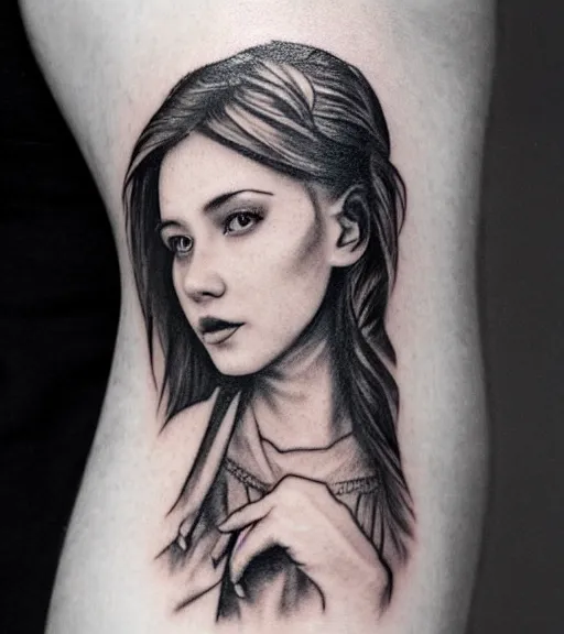 Prompt: a beautiful girl portrait faded in beautiful mountains, realism tattoo, in the style of den yakovlev, black and white, hyper realistic, highly detailed