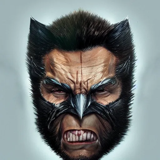 Image similar to wolverine in costume mask starring into the camera, fixed eyes, cinematic, surreal, dramatic lighting, face, detailed, intricate, elegant, highly detailed, digital painting, artstation, chalk, concept art, smooth, sharp focus, illustration, art by sam spratt,