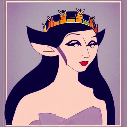 Image similar to elf princess in art deco style