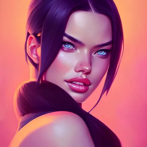 Image similar to portrait of a beautiful adriana lima, art by lois van baarle and ross tran and sam yang and ilya kuvshinov and guweiz, digital art, high detail, sharp focus, unreal engine 5, trending on artstation, deviantart, pinterest, victorias secret, 4 k uhd image