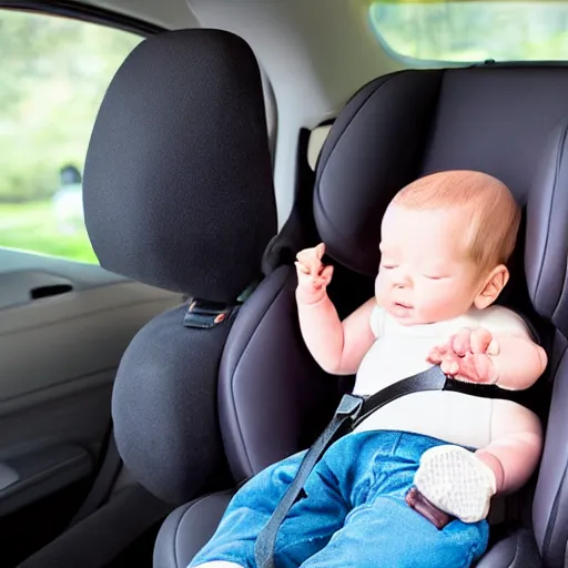 Prompt: baby in car seat coming home from the hospital, award winning photo