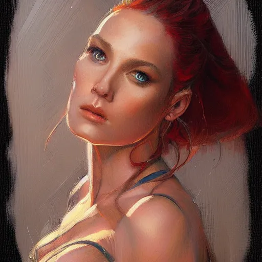 Image similar to a painting in the style of donato giancola, and in the style of charlie bowater, and in the style of stephen bauman. smooth, sharp focus, semi - realism.