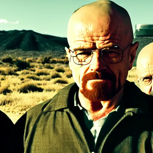Image similar to A Still from Breaking Bad with Danny Devito starring as both Walter White and Jesse Pinkman, shot on a production grade camera, 4K.