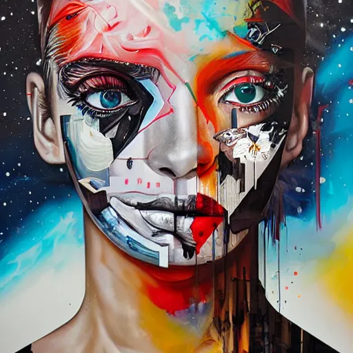 Prompt: Liminal space in outer space by Sandra Chevrier
