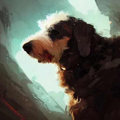 Image similar to bernedoodle by greg rutkowski