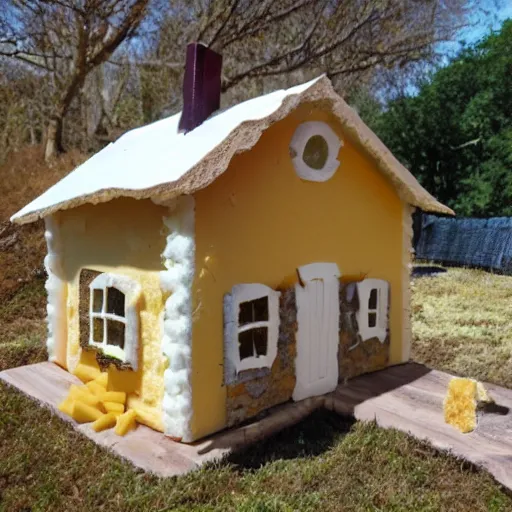 Prompt: house made from cheese