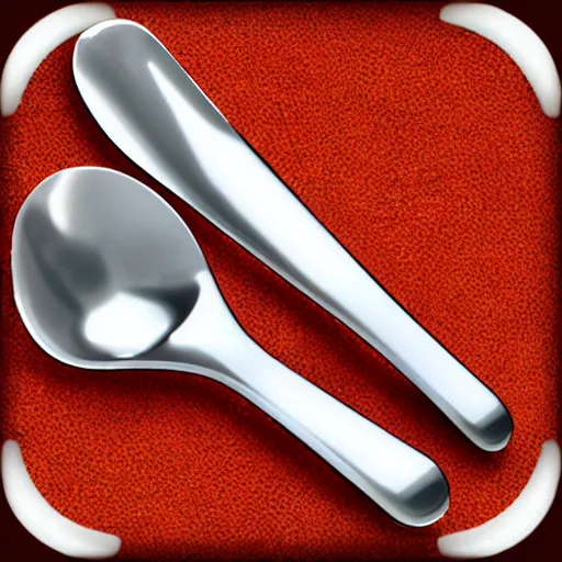 Prompt: spoons in a box, app icon