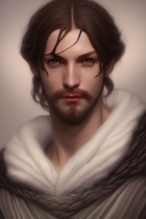Prompt: a portrait of the male angel Azazel, illustration, soft lighting, soft details, painting oil on canvas by Edmund Blair Leighton and Charlie Bowater octane render trending on artstation d&d characters, 4k, 8k, HD