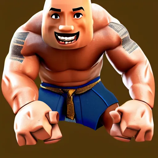 Prompt: dwayne the rock johnson as a roblox character