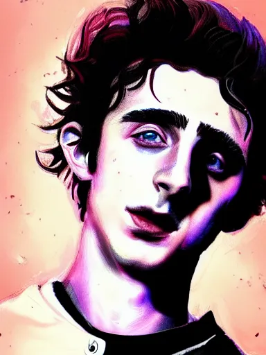 Prompt: timothee chalamet disguised as satan, playing electric guitar, photorealist, digital art, artstation, 4 k