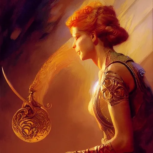 Image similar to stunning female wizard casting his shadow spell, highly detailed painting by gaston bussiere, craig mullins, j. c. leyendecker, 8 k
