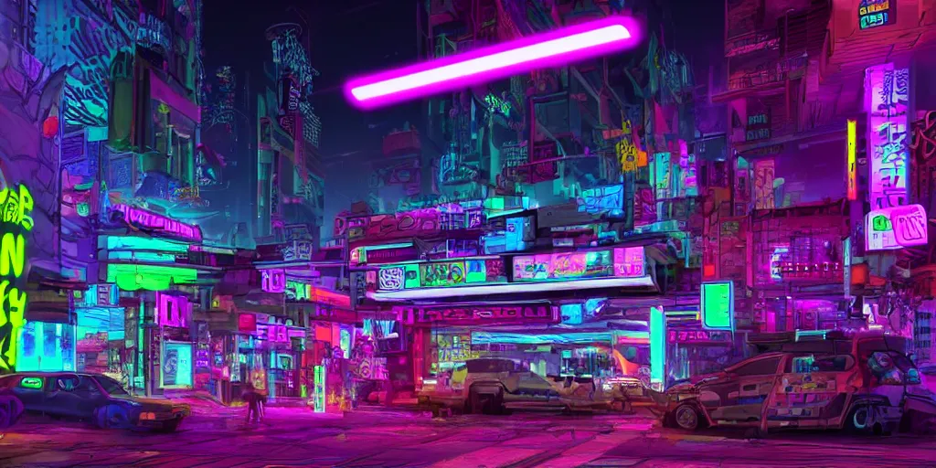 Prompt: cyberpunk donkey vaporware neon
