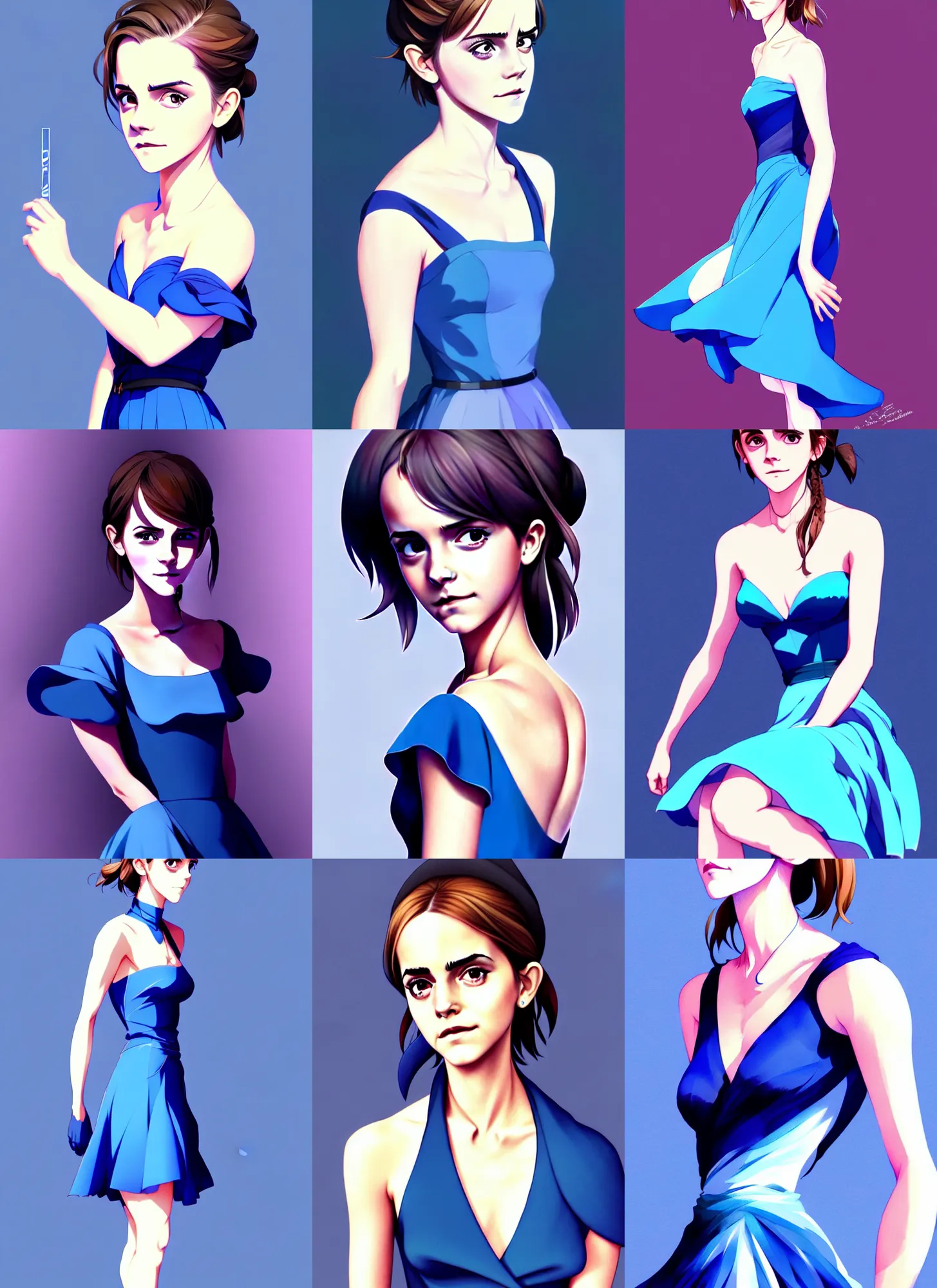 Prompt: emma watson in blue dress, full body portrait shinkai makoto studio ghibli studio key hideaki anno sakimichan stanley artgerm lau rossdraws james jean marc simonetti elegant highly detailed digital painting artstation pixiv