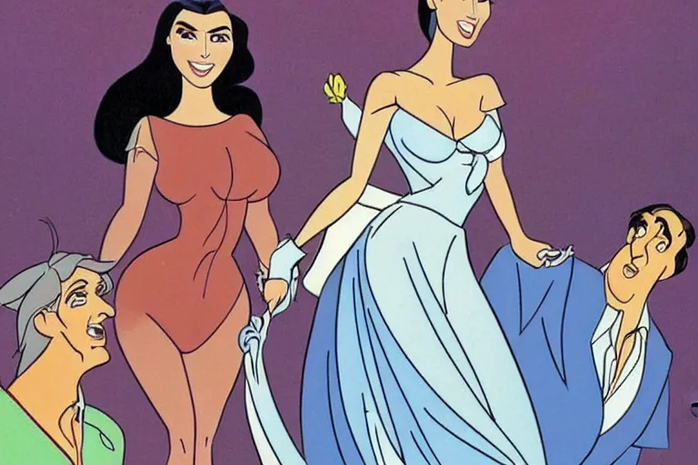 Image similar to don bluth cartoon animation the secret of kim kardashian epic film 1981