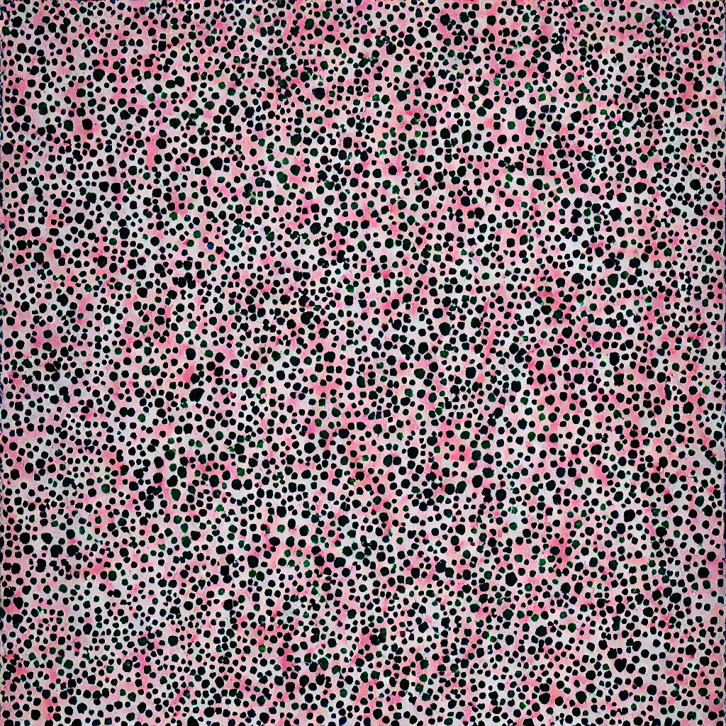 Prompt: camouflage made of hearts, smiling, abstract, rei kawakubo artwork, cryptic, dots, stipple, lines, splotch, color tearing, pitch bending, color splotches, dark, ominous, eerie, minimal, points, technical, old painting