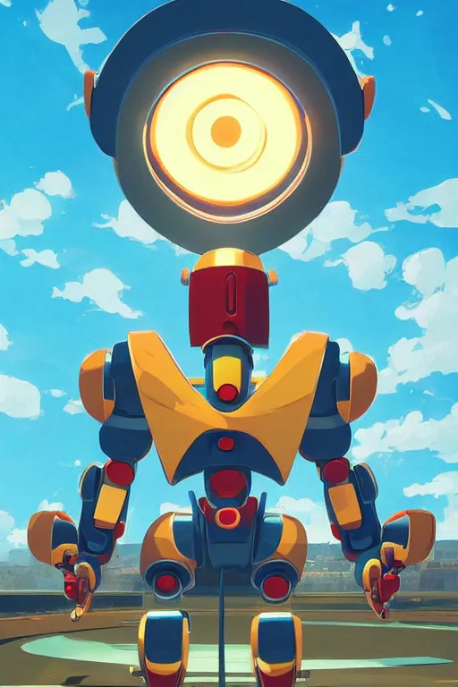 Image similar to metabots medabots medarotto medarot robot minimalist comics, behance hd by jesper ejsing, by rhads, makoto shinkai and lois van baarle, ilya kuvshinov, rossdraws global illumination ray tracing hdr radiating a glowing aura