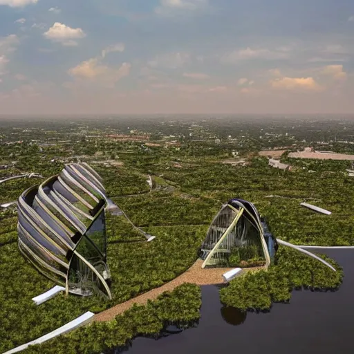 Image similar to futuristic buildings, city, in liberland