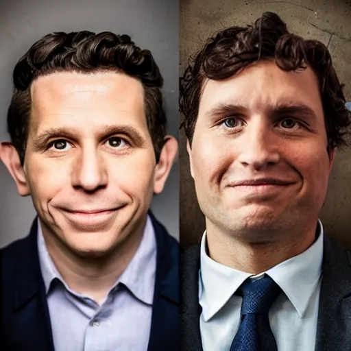 Prompt: a portrait photograph of a hybrid between max blumenthal - jimmy dore - aaron mate - tucker carlson - matt taibbi - glenn greenwald