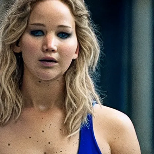 Prompt: still of absolutely-ripped Jennifer Lawrence as Ricky Balboa in Rocky remake 2029