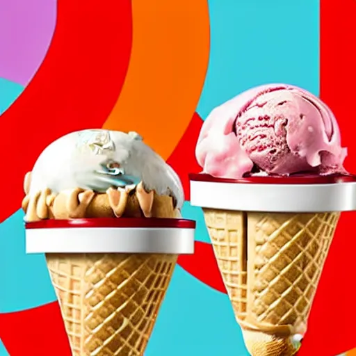 Image similar to promotional photo of an ice cream with hot dog taste,