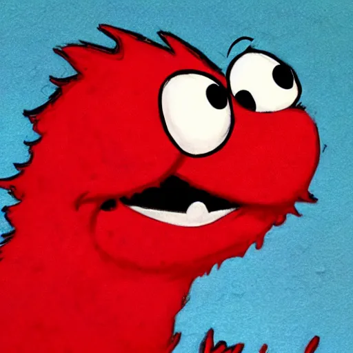 Prompt: elmo by skottie young