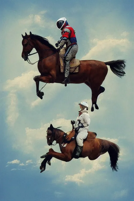 Image similar to astronaut riding horse, upside down