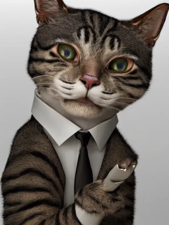 Prompt: a humanoid cat wearing suit, digital art, digital painting, masterpiece, anatomically correct, five fingers, cinematic, high coherence, realistic, high quality, highly detailed, 8 k, dramatic lighting, path traced, centered, high definition