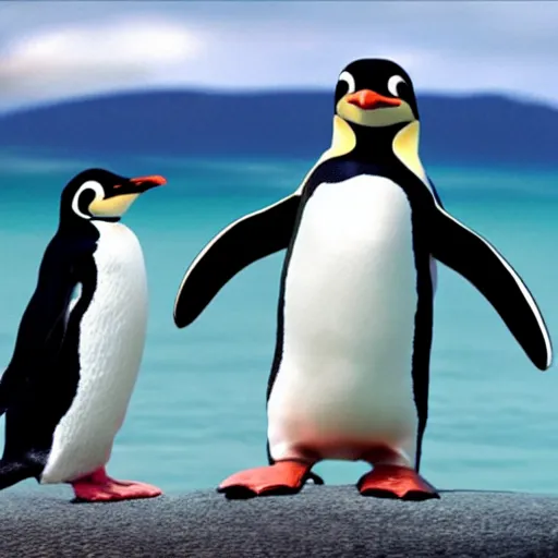 Prompt: a penguin narrating a Morgan Freeman movie for once, high definition