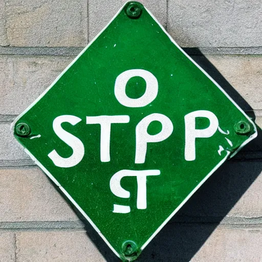 Image similar to stop sign ombre blue green