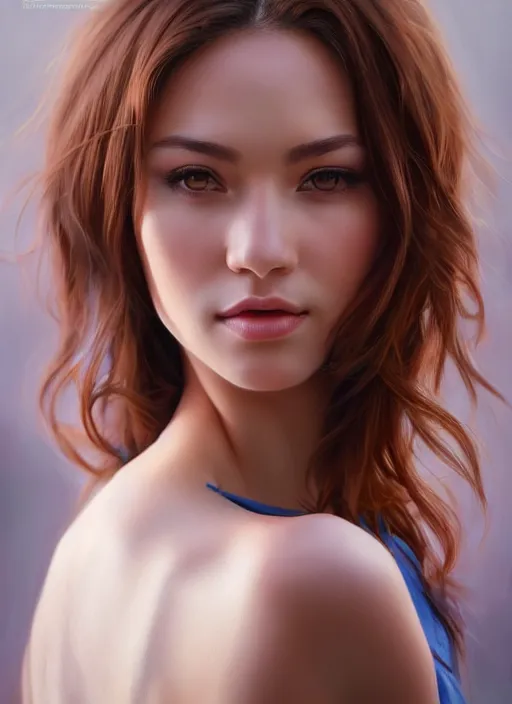 Image similar to photo of a gorgeous young woman in the style of stefan kostic, realistic, half body shot, sharp focus, 8 k high definition, insanely detailed, intricate, elegant, art by stanley lau and artgerm