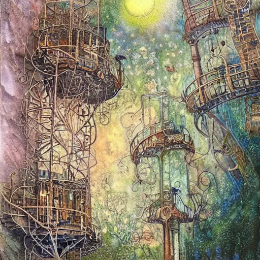 Prompt: old gold mine, art by daniel merriam, high details