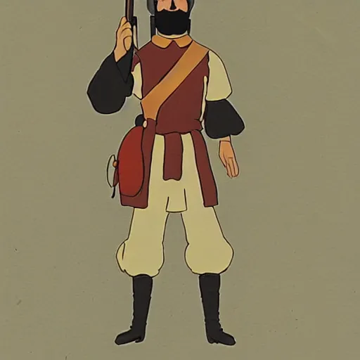 Image similar to ottoman foot - soldier, studio ghibli