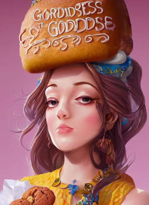 Image similar to the Goddess of Baked Goods, detailed digital art, trending on Artstation