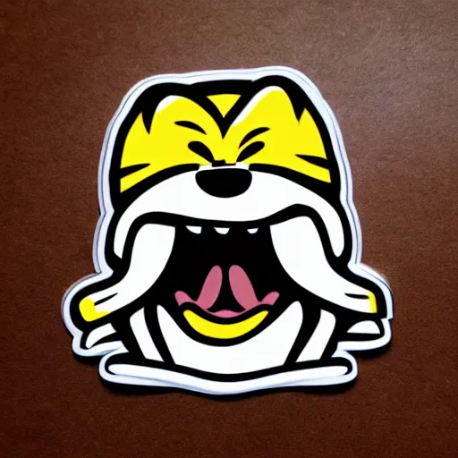 Prompt: sticker illustration of angry animals