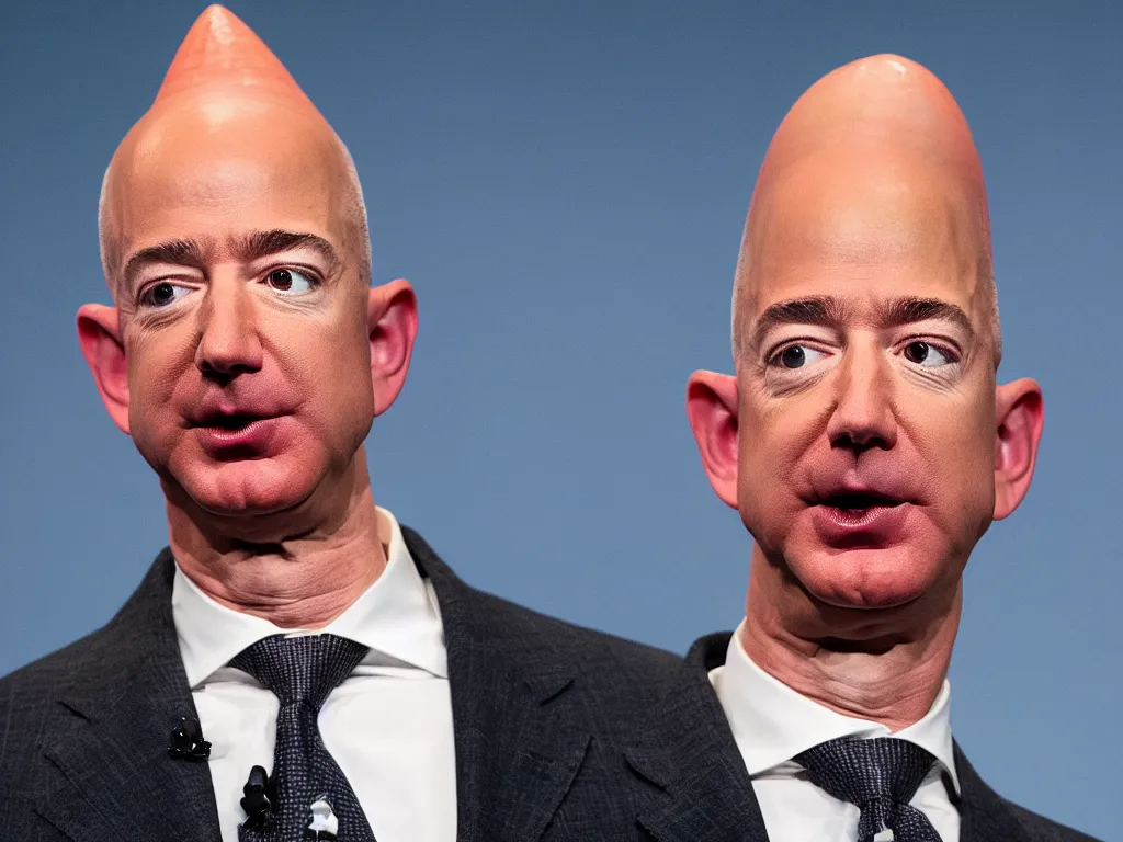 Prompt: jeff bezos as a conehead